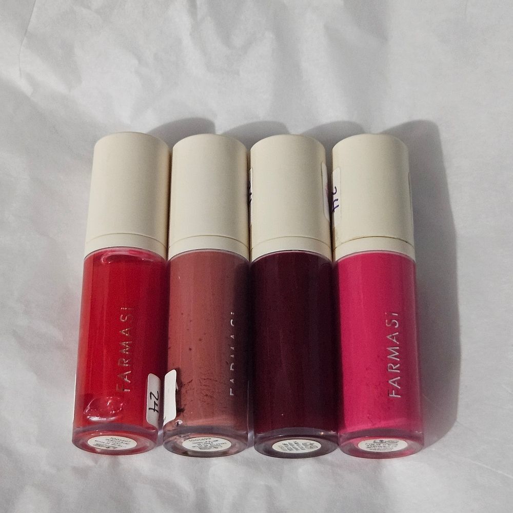 Farmasi Tinted Lip Plumpers Set of 4 Fiery, Lover, Berry, Frambse All Brand New